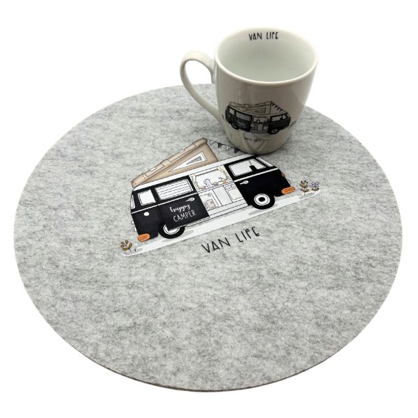 placemat camper vilt grijs